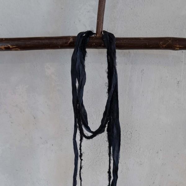 Double Tie Lace Necklace - Black