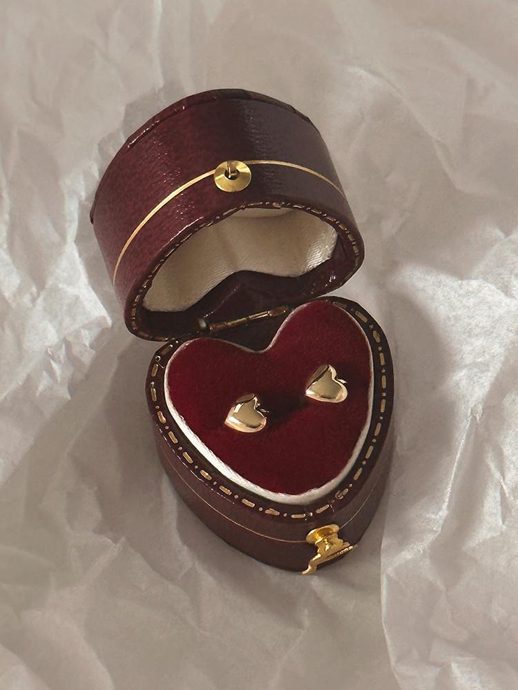 (14k gold) mini heart earring 미니 하트 원터치 이어링 하트 귀걸이