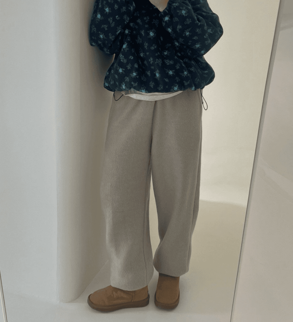 [일부당일] 바스켓 소이 기모 조거 팬츠 밴딩 일자 투웨이 pt