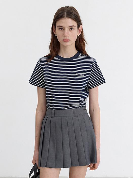 ESSENTIAL STRIPE LOGO T-SHIRT NAVY CREAM STRIPE_UDTS5B232N2