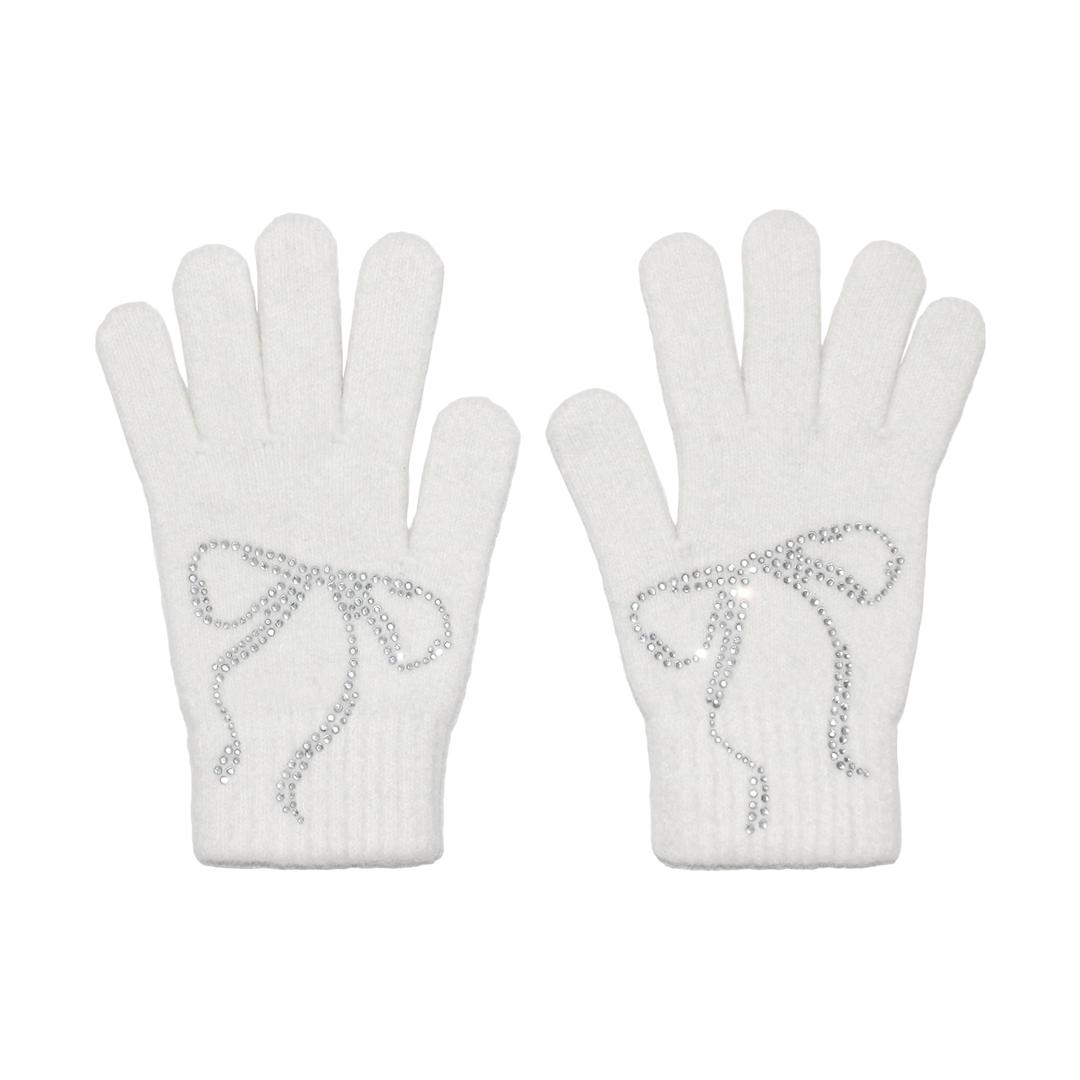 ribbon touch gloves (white)