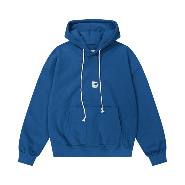 Tuewid logo embroidery hoodie (cerulean blue)