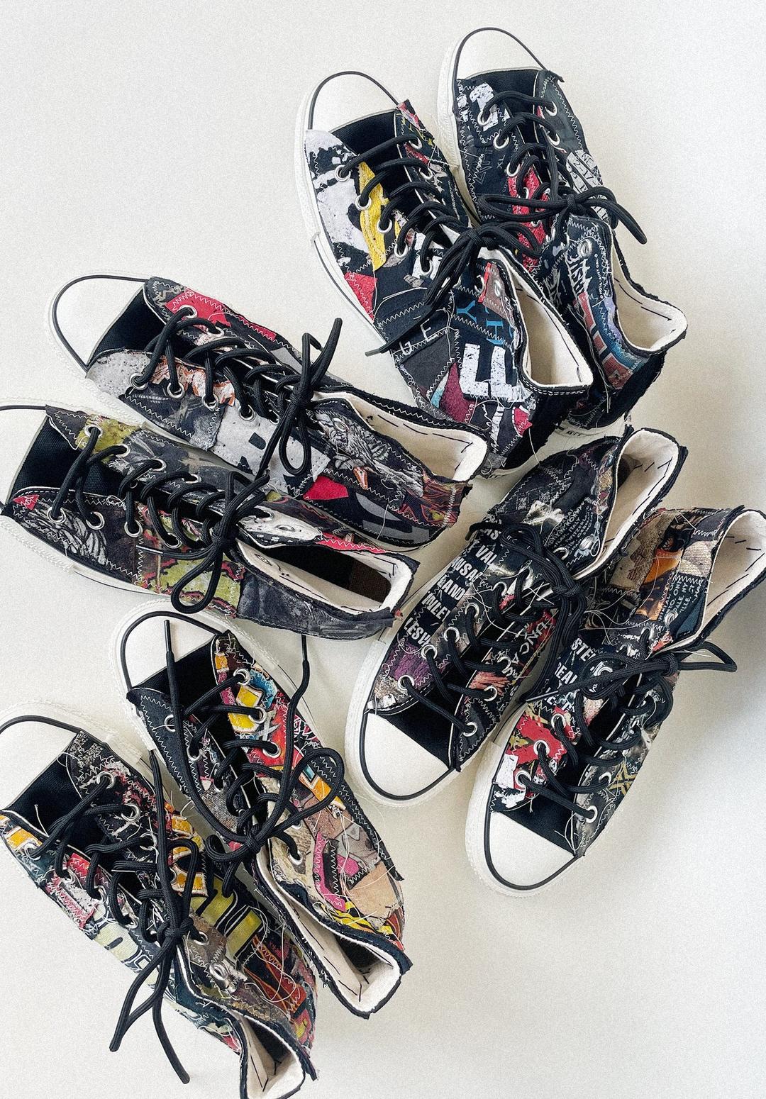 ECRU 20TH. PATCHWORK BAND TEE STAR SNEAKER, BLACK