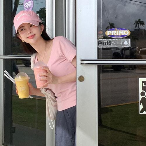 디어먼트 [🩵여름][직진배송/6만장돌파/S,M,L][MNLB] 하프 클레어 유넥 쫀쫀 슬림 반팔 티셔츠