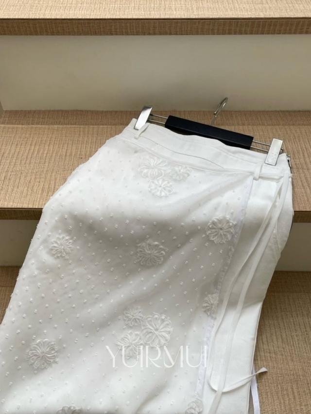 유이르무이 bronze 브론즈 플라워 자가드 레이스 시스루 레이어드 랩 롱 스커트 2color