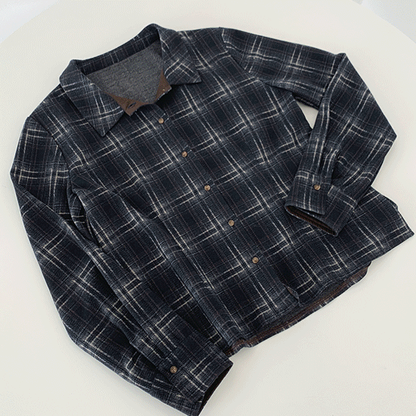 배색스판모직체크셔츠 (2size)