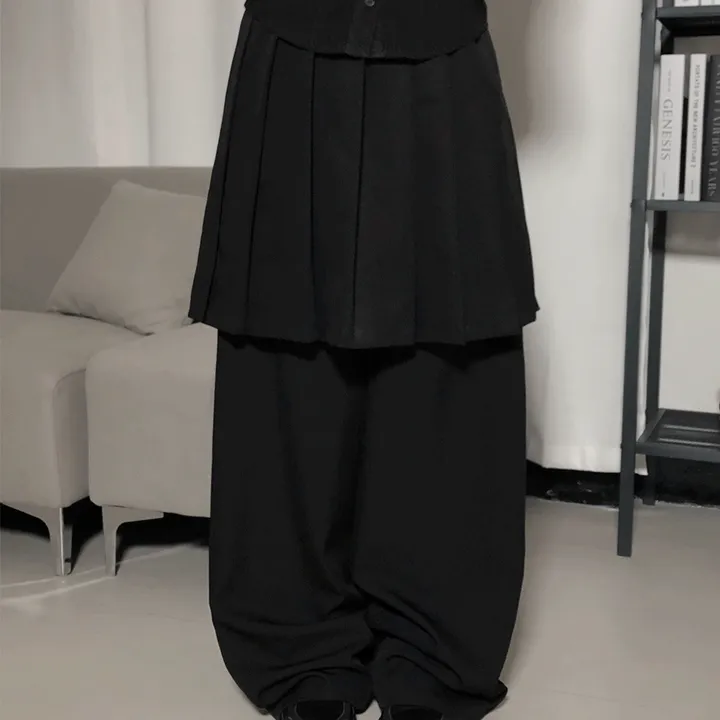 [소장추천] 오비 레이어드 와이드 슬랙스 스커트 팬츠 치마 바지 - 3color