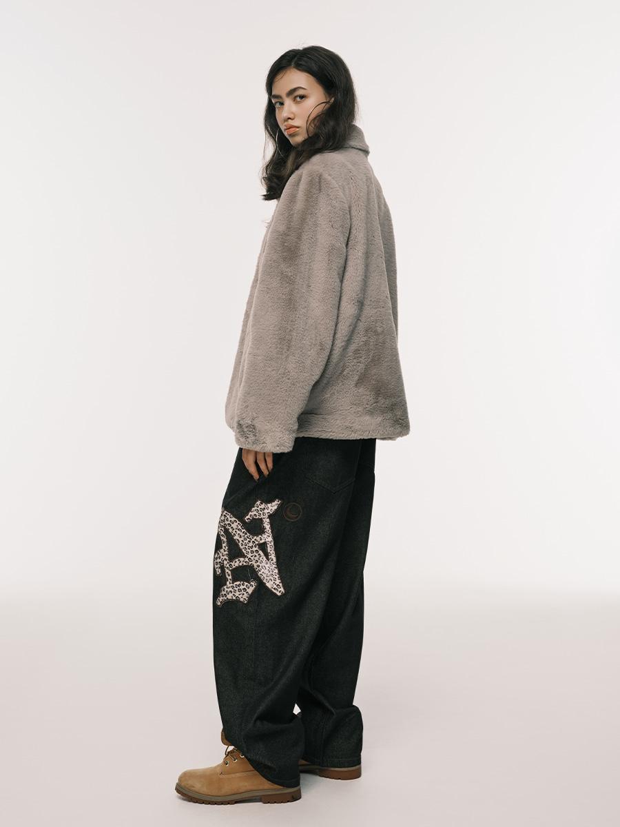 LETTER N DENIM PANTS INDIGO