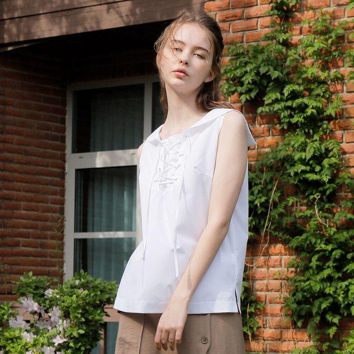 SAILOR SLEEVELESS BLOUSE_WHITE