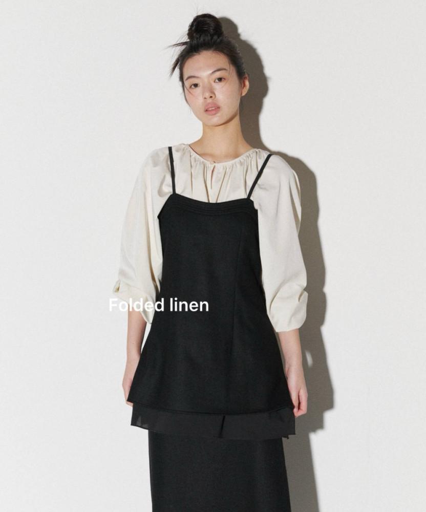 24FW 울 웨이브탑 슬리브리스 레이어 물결 뷔스티에 나시탑(2color)