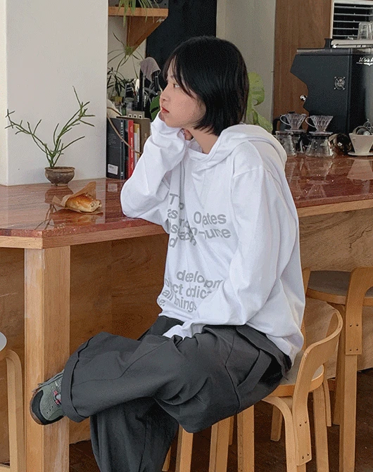 [unisex] 트루아 프린팅 워머 후드 티 (3color)