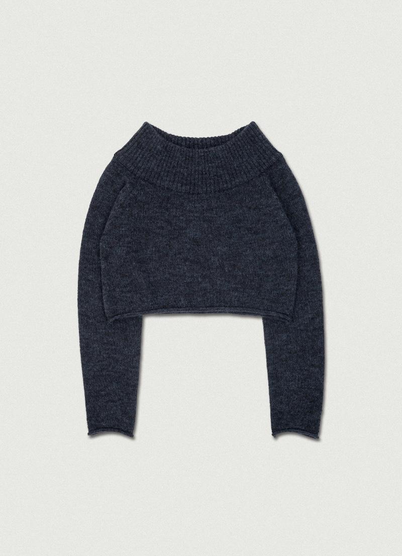 Bell Off Shoulder Knit [smoky blue]