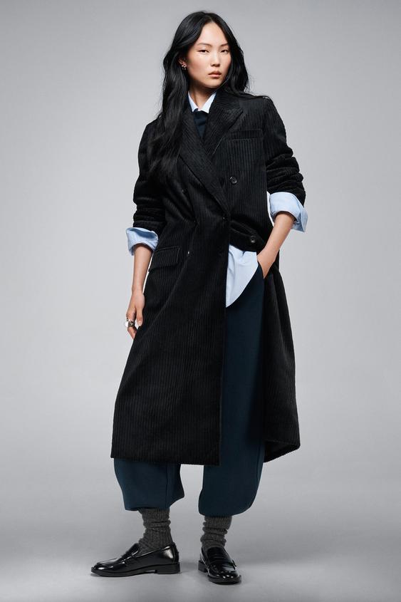 BASIC STRAIGHT PLUSH TROUSERS WITH ADJUSTABLE HEM