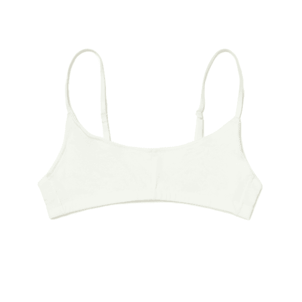Scoop Neck Lace Bralette(White)