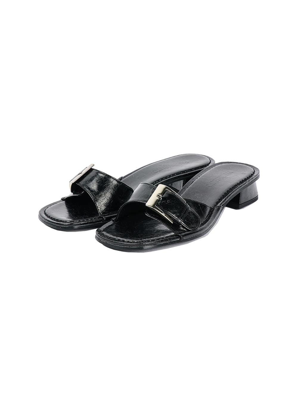 [WOMEN] STRAP BELTED SANDAL_BLACK