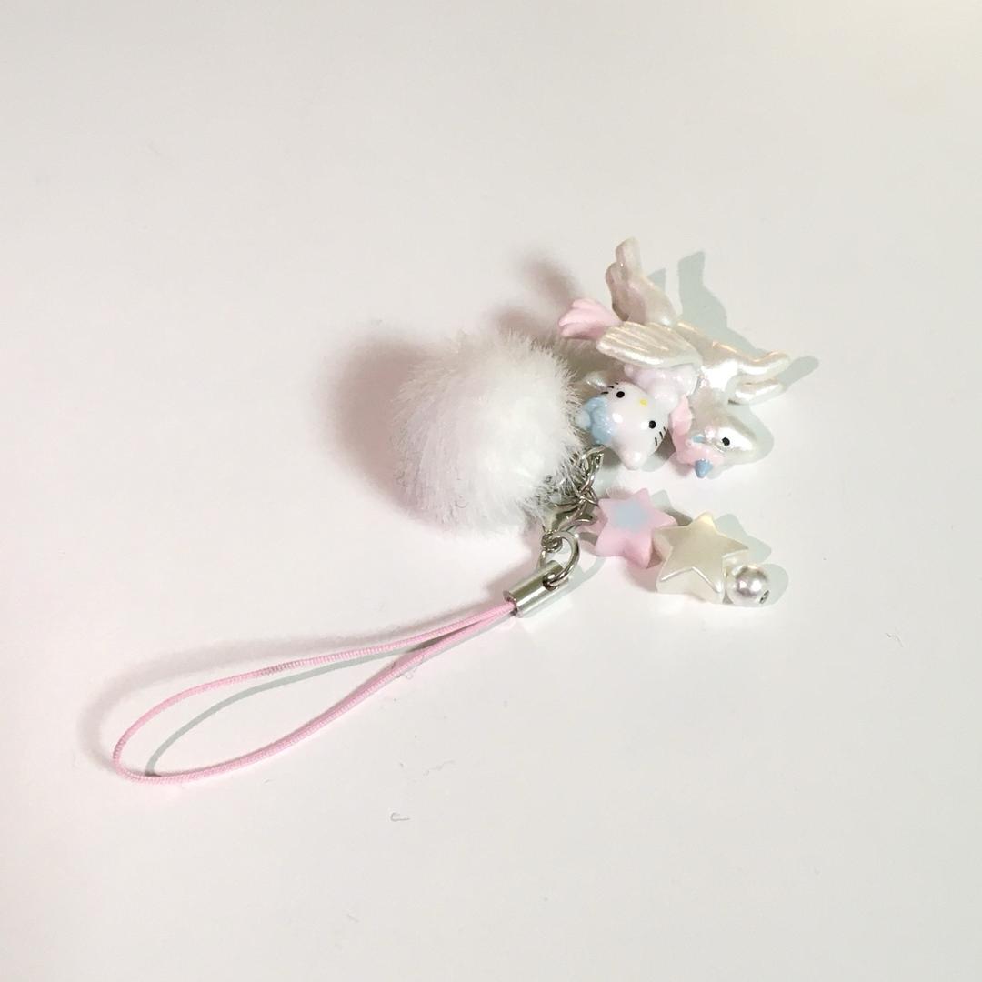 키라키링 유니콘을 탄 코튼 키티 kirakeyring unicorn cotton kitty keyring