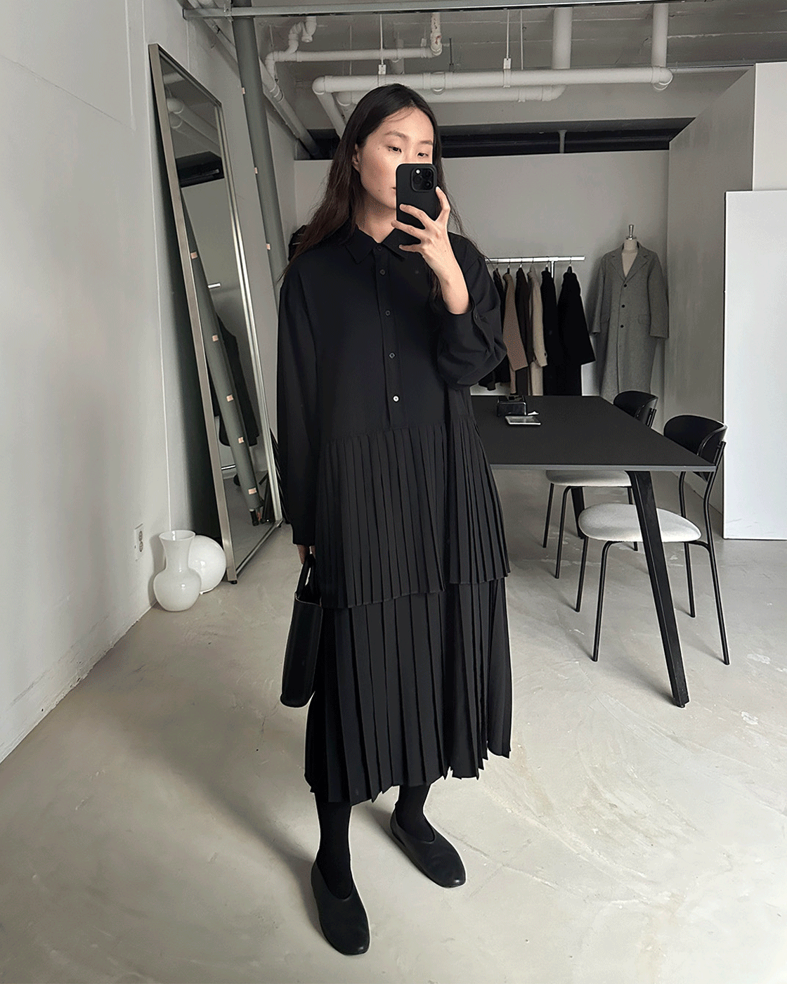 플리츠 카라 원피스(4컬러)