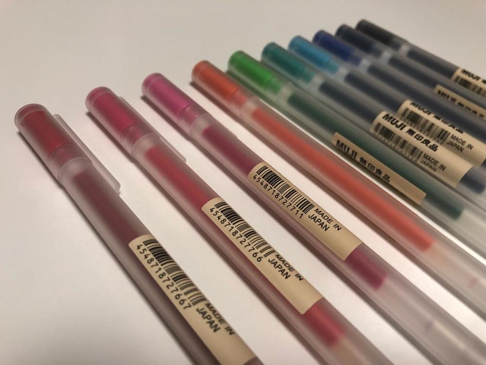 무인양품 필통 무지 젤 잉크 노크 볼펜 리필심 0.38mm 0.5mm 0.7mm