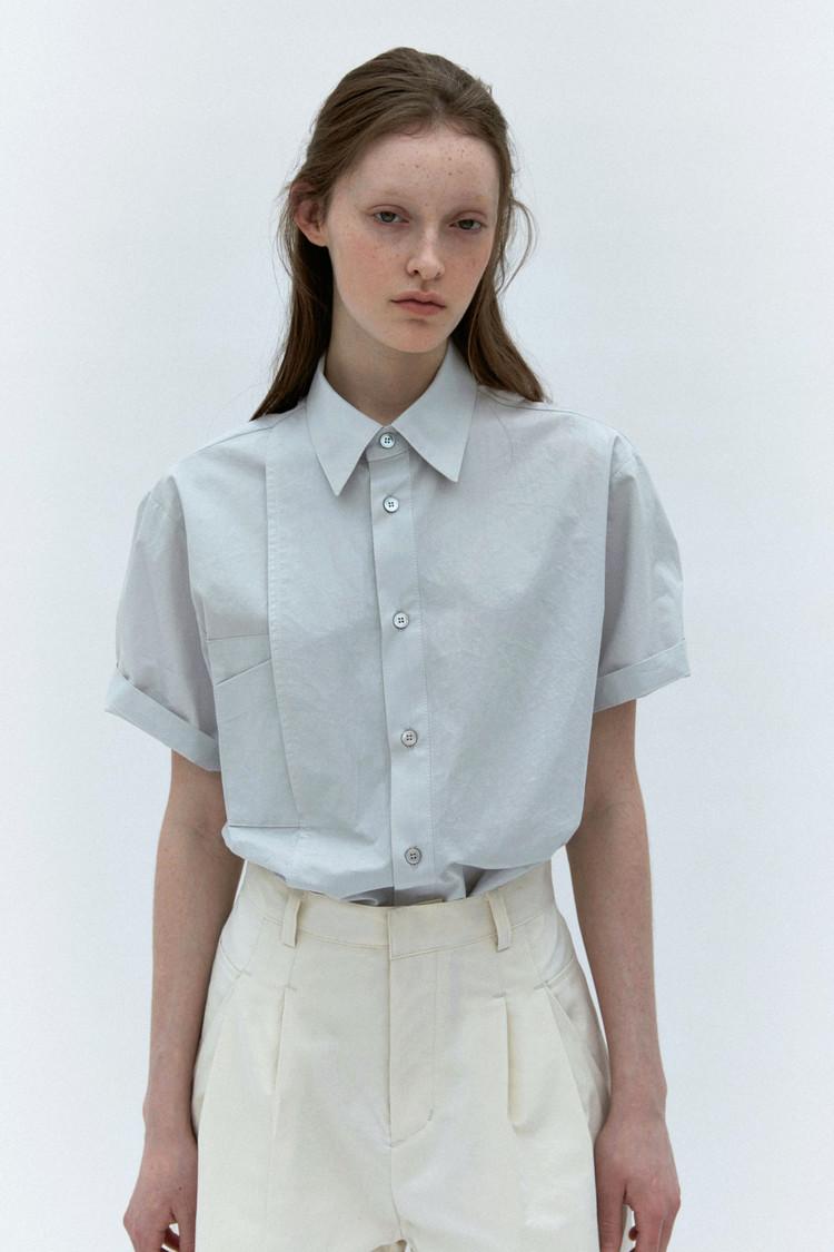 [5차 재입고] hidden pocket tuck shirts (grey)