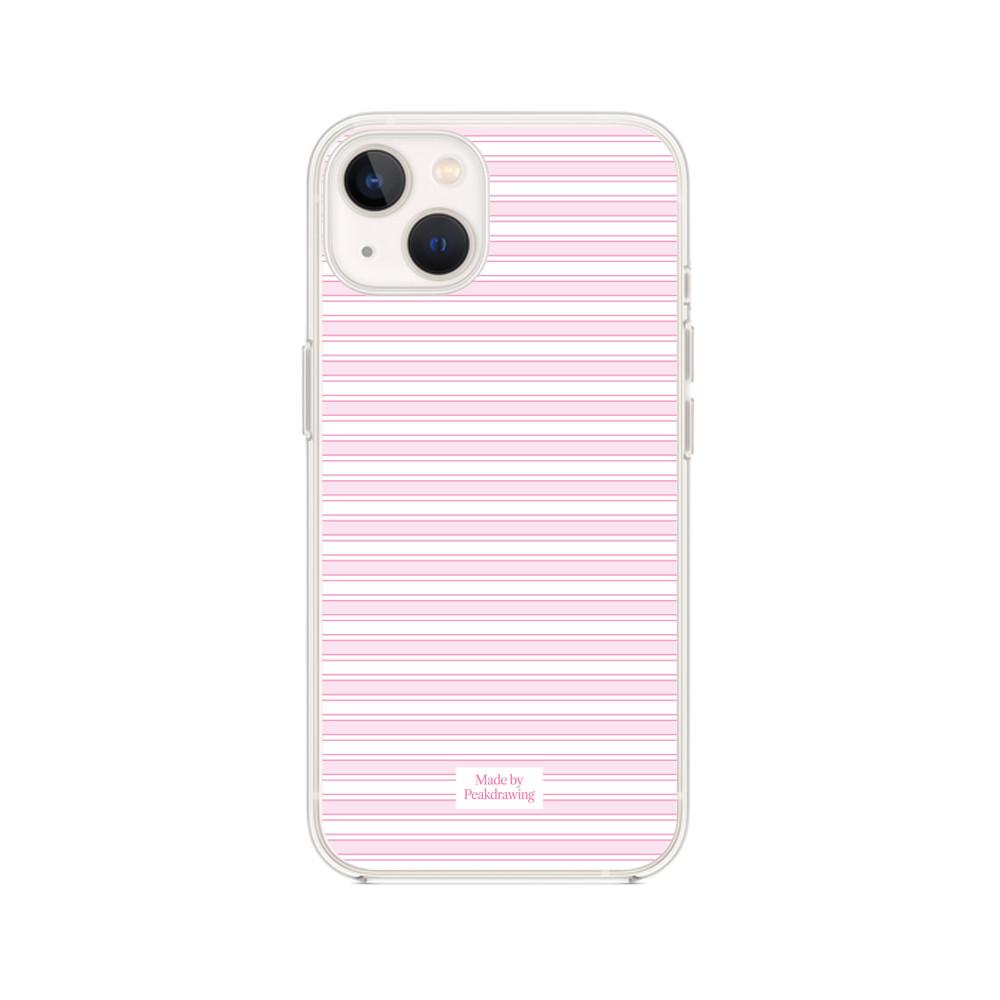 Baby pink stripe jelly hard case (클리어)