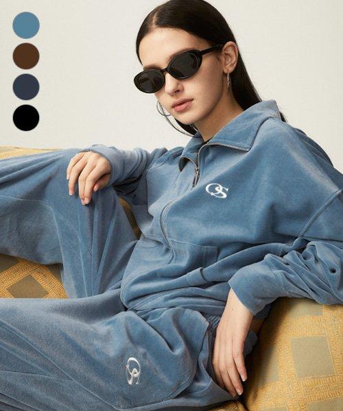 [세트] OS 로고 벨루어 크롭 셋업 - 4COLOR