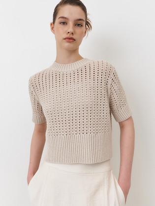 RTR BACK OPEN NETTING KNIT TOP_2COLORS