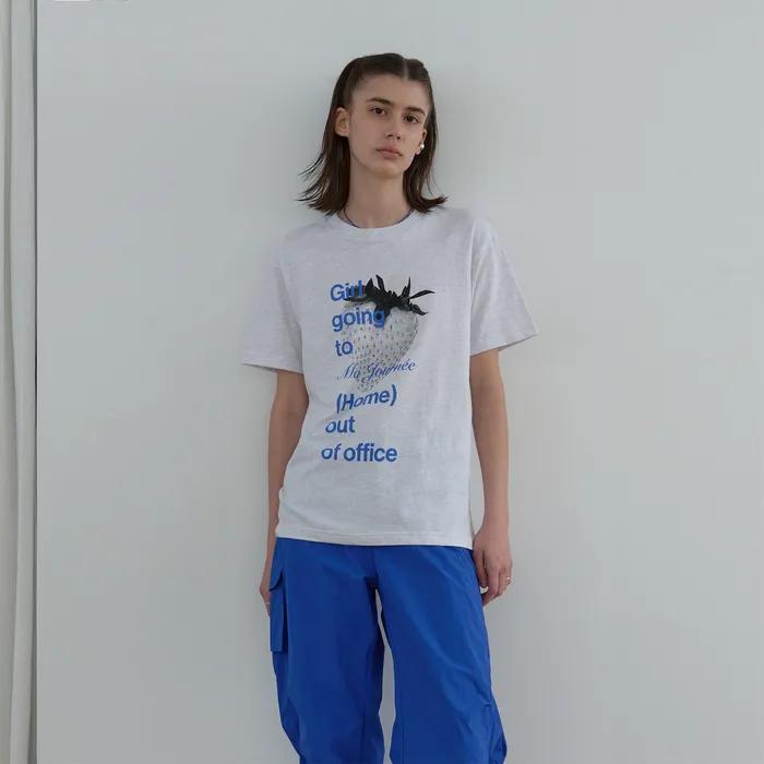 M STRAWBERRY SHORT SLEEVE T-SHIRT_MELANGE