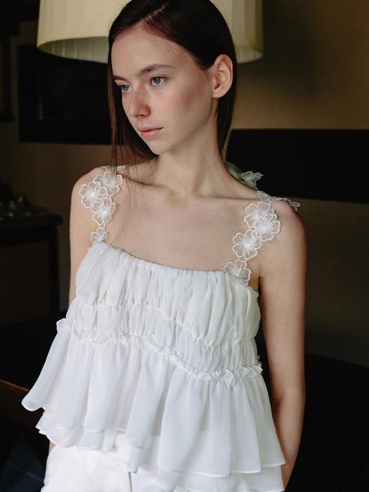 [단독]DELPHINIUM CHIFFON SHIRRING  TOP_TT5S210