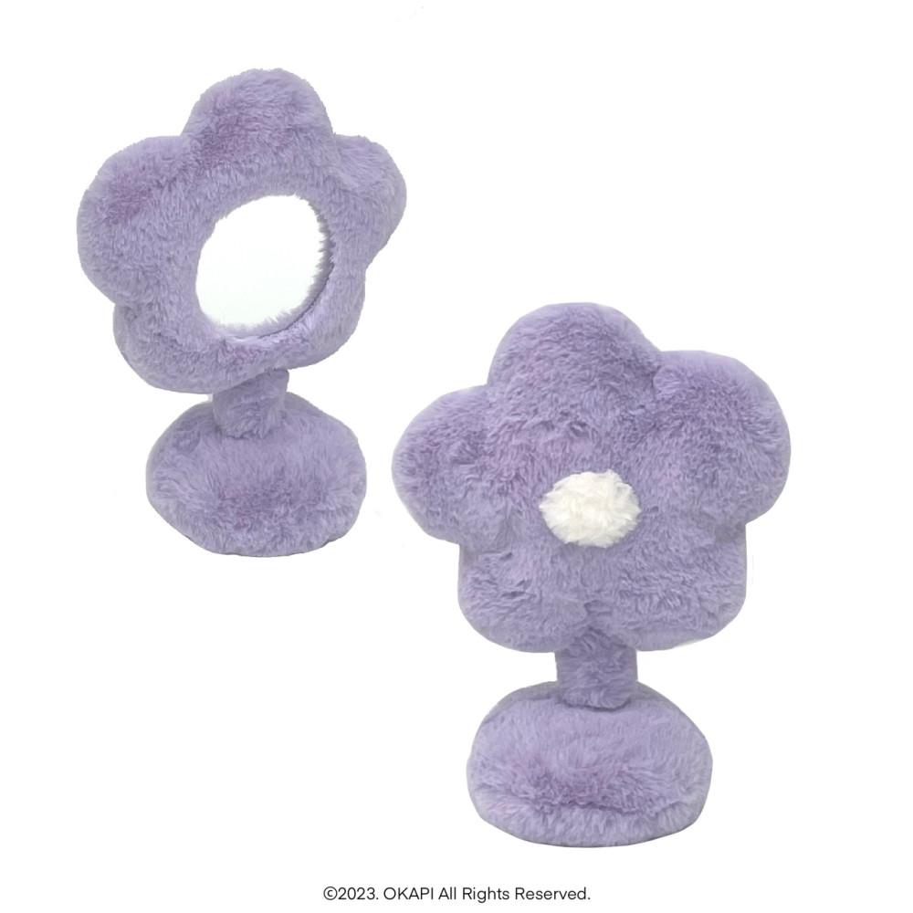 flower fur mirror (lilac)