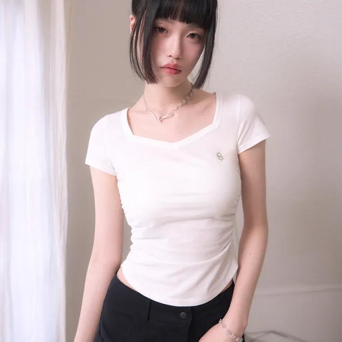 마가렛 슬림 크롭 티셔츠 [WHITE]