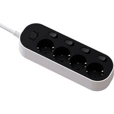 이지스 자동소화 개별절전 프리미엄 멀티탭 4구 블랙  3m, 1개