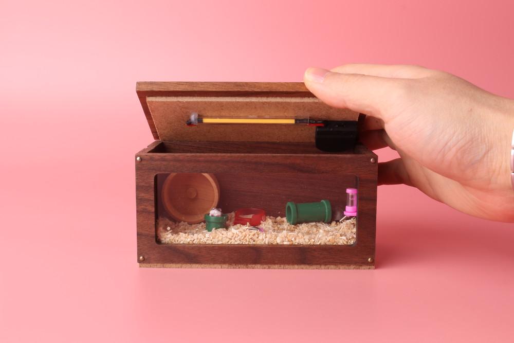 시미어처 원목 미니어처 햄스터 사육장 단케 LED 무드등