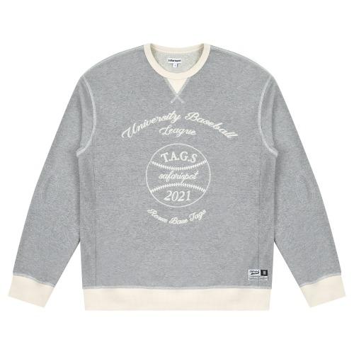ROUX BASE UNIFORM BASEBALL PATCH CREWNECK  (GREY)