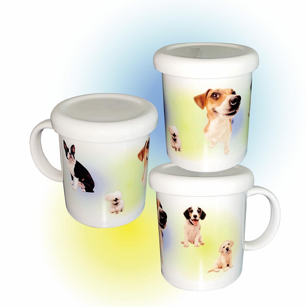 Gradation Puppy mug (blue&yellow)