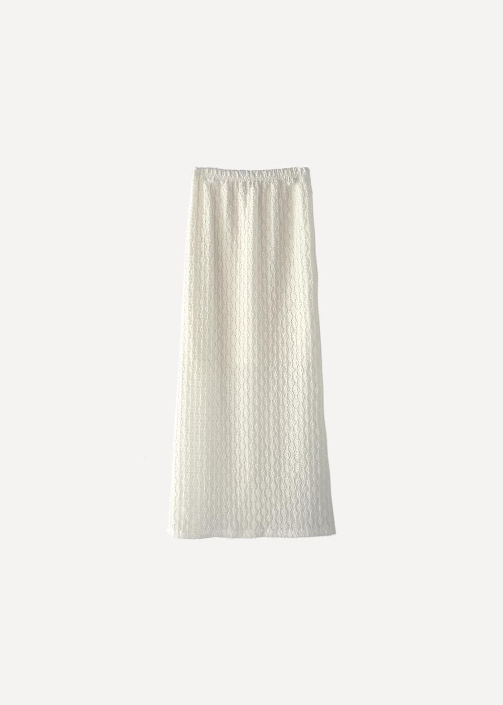 veil maxi skirt / ivory