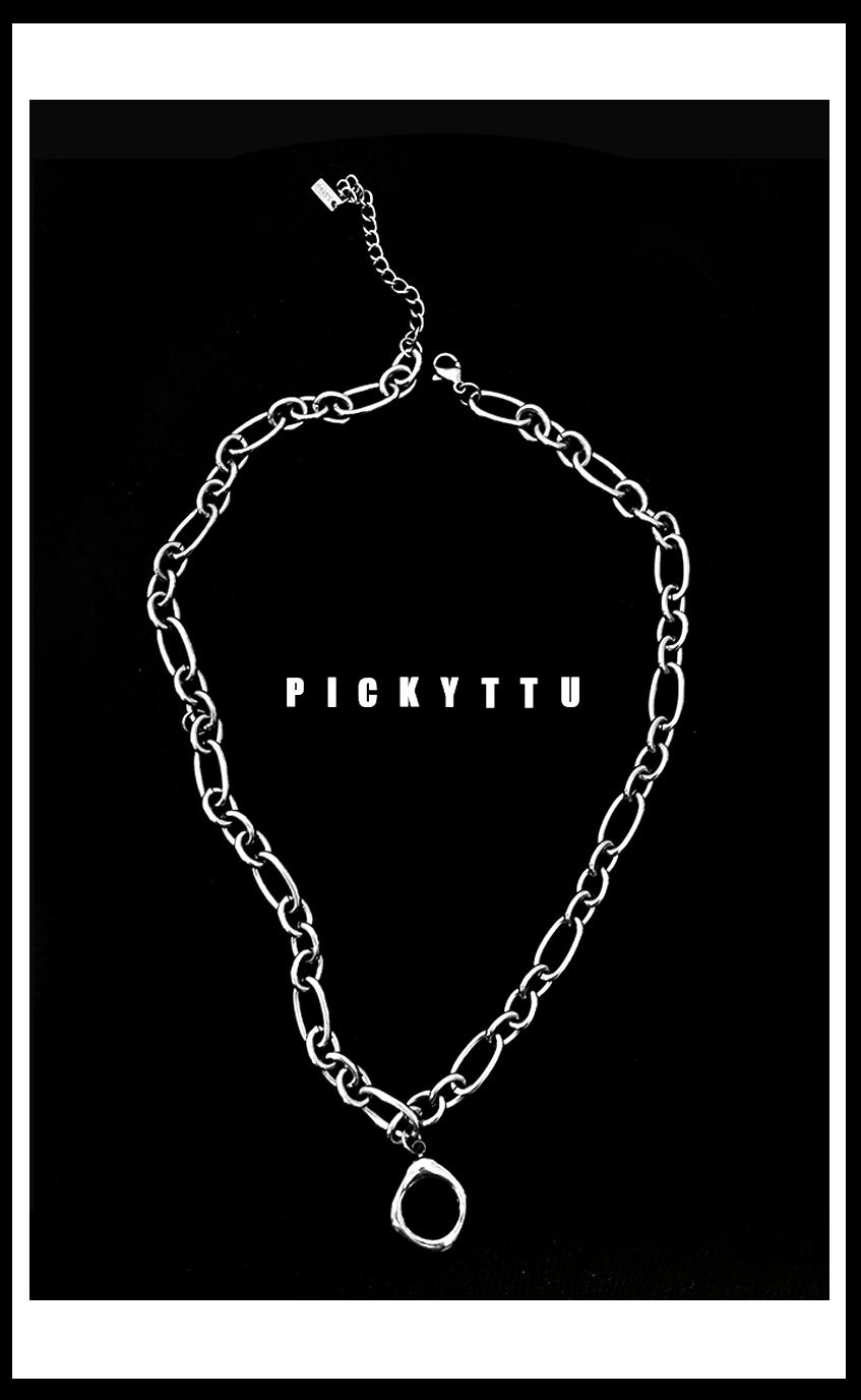 [ PICKYTTU MADE ] 브레그 블랙 볼드 체인 펜던트  네크리스