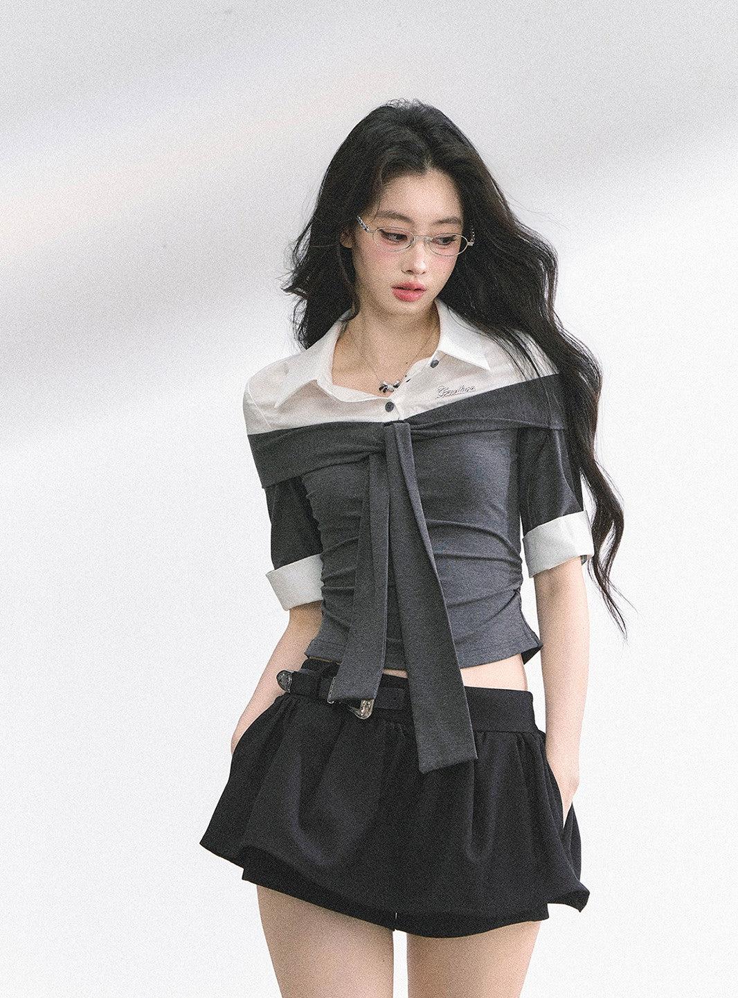 Short Sleeve Waist Slimming T-shirt DIA0496