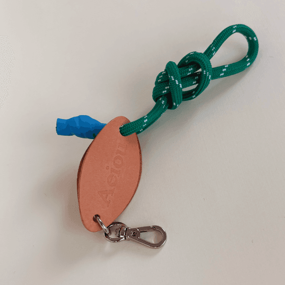 Aeiou Color Nylon Strap with Vegetable LabelWhite Dot and Mountain (Blue)