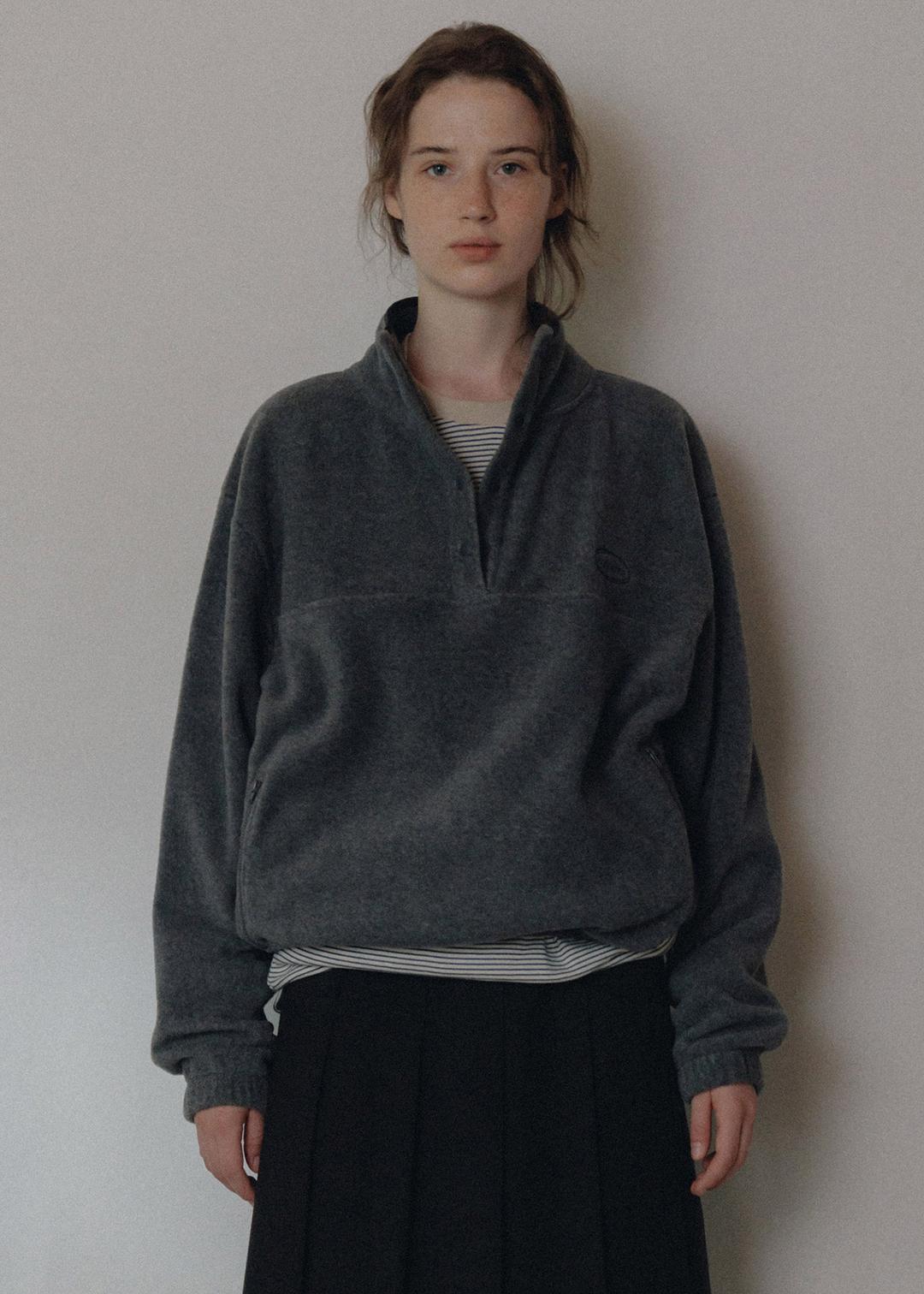 Jeff fleece anorak (melange gray)