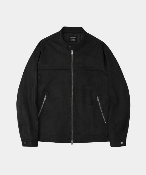 레이서 스웨이드 블루종 자켓 블랙