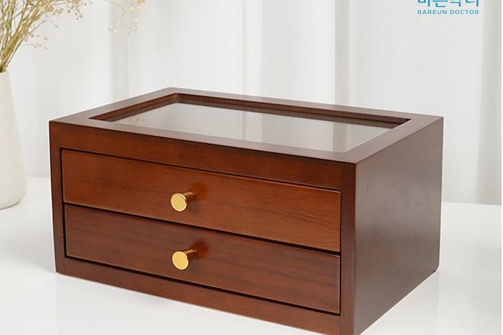 원목악세사리 보관함 정리함 수납함 2단
