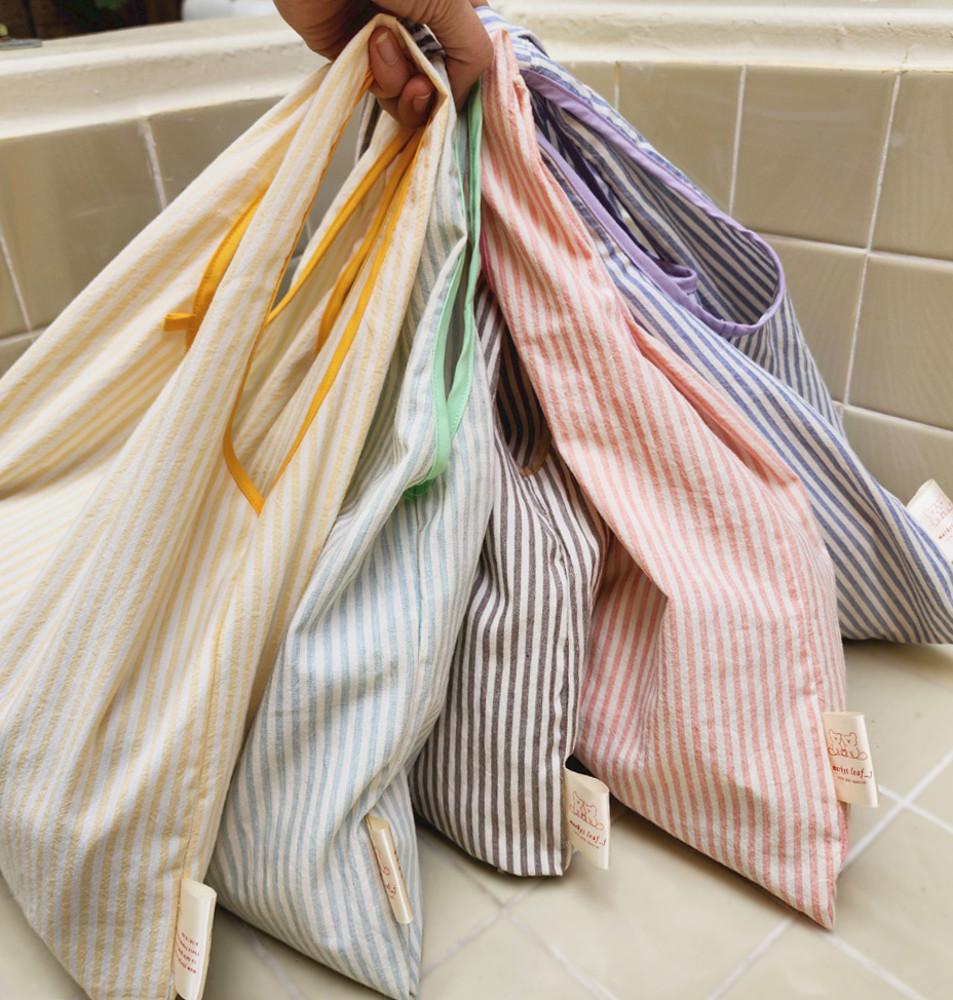 스트라이프 봉지백 장바구니 패브릭 가방 에코백
