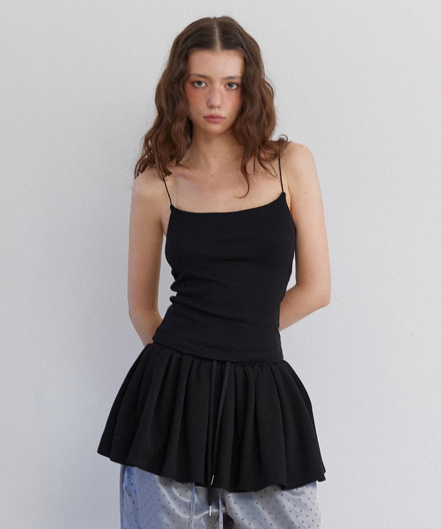 String Point Sleeveless Black