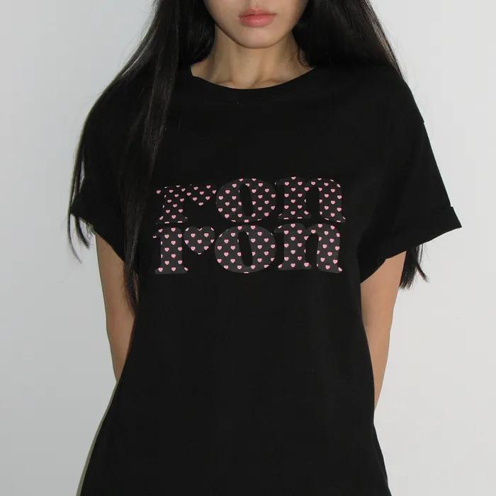 HEART LOGO BASIC FIT T SHIRT BLACK