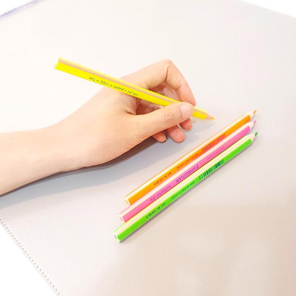 스테들러 텍스트서퍼 드라이 형광 색연필 128 64