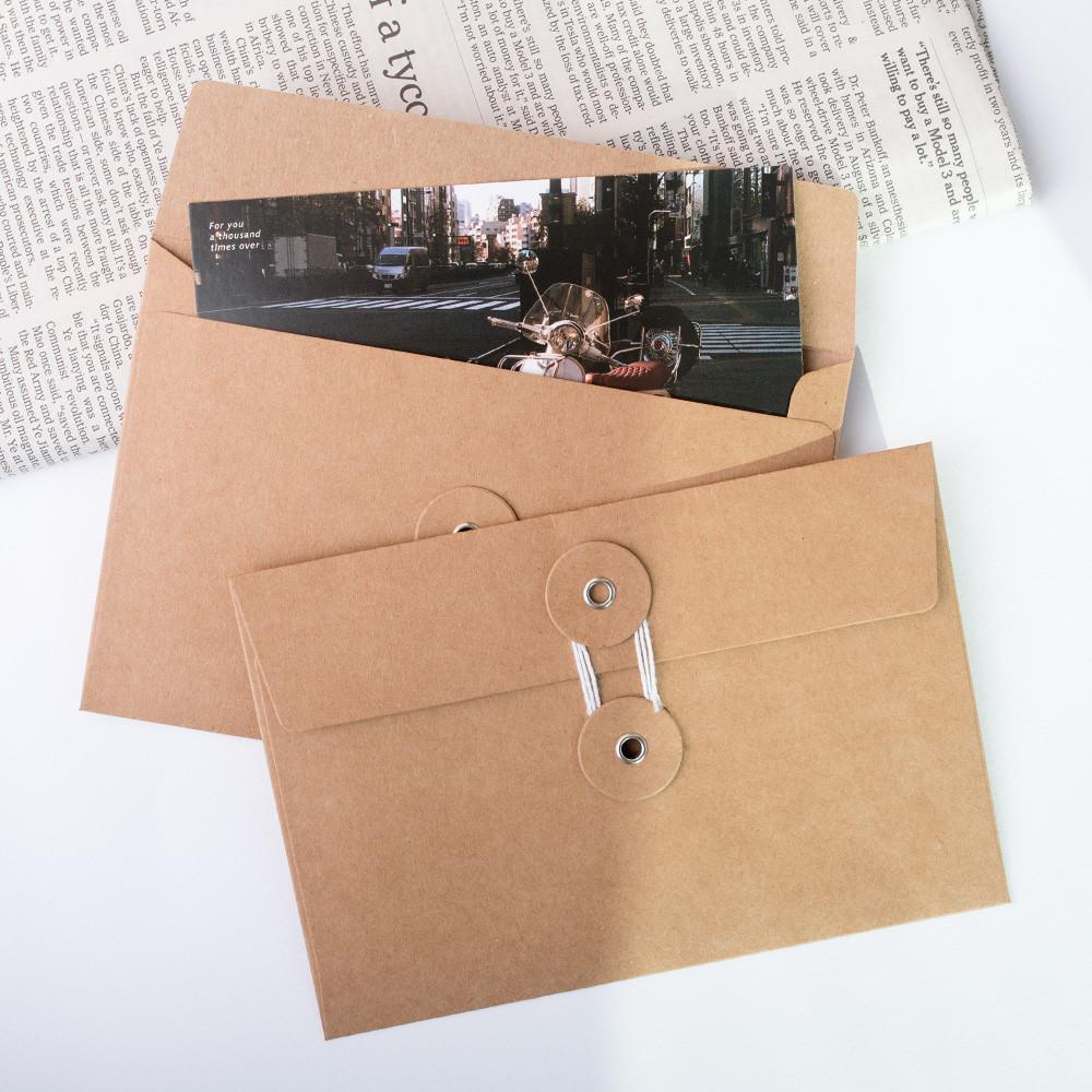 하도메 봉투 엽서 단추 카드 봉투 크라프트
