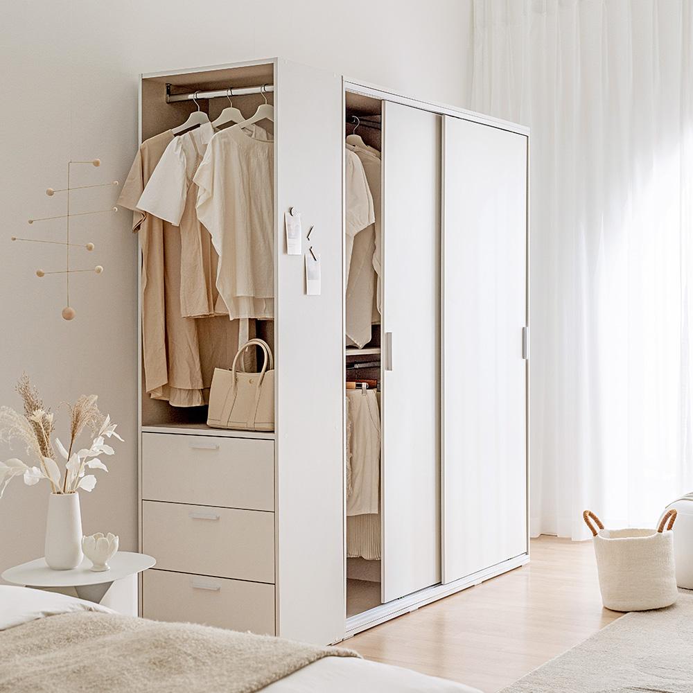 [패밀리세일][타임특가]이안 빅 슬라이딩 커스터마이징 옷장 1200