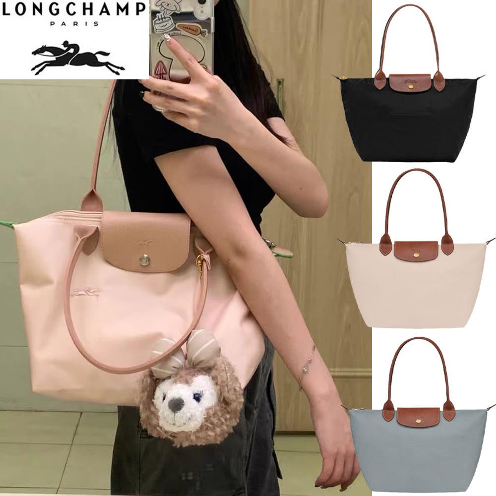 롱샴 르 플리아쥬 오리지널 M 숄더백 블랙  재활용 캔버스 L2605089001