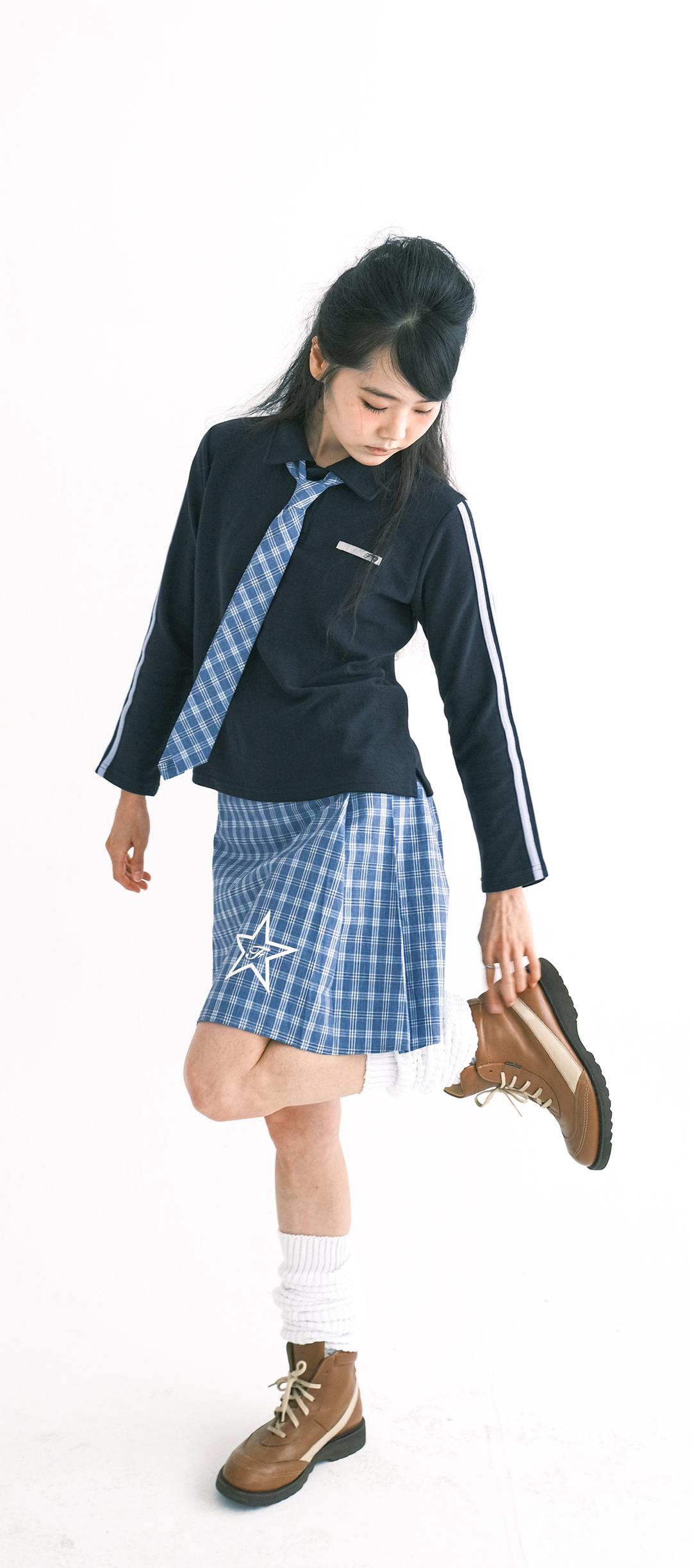 [F.E.E.S] snug track polo top (navy)