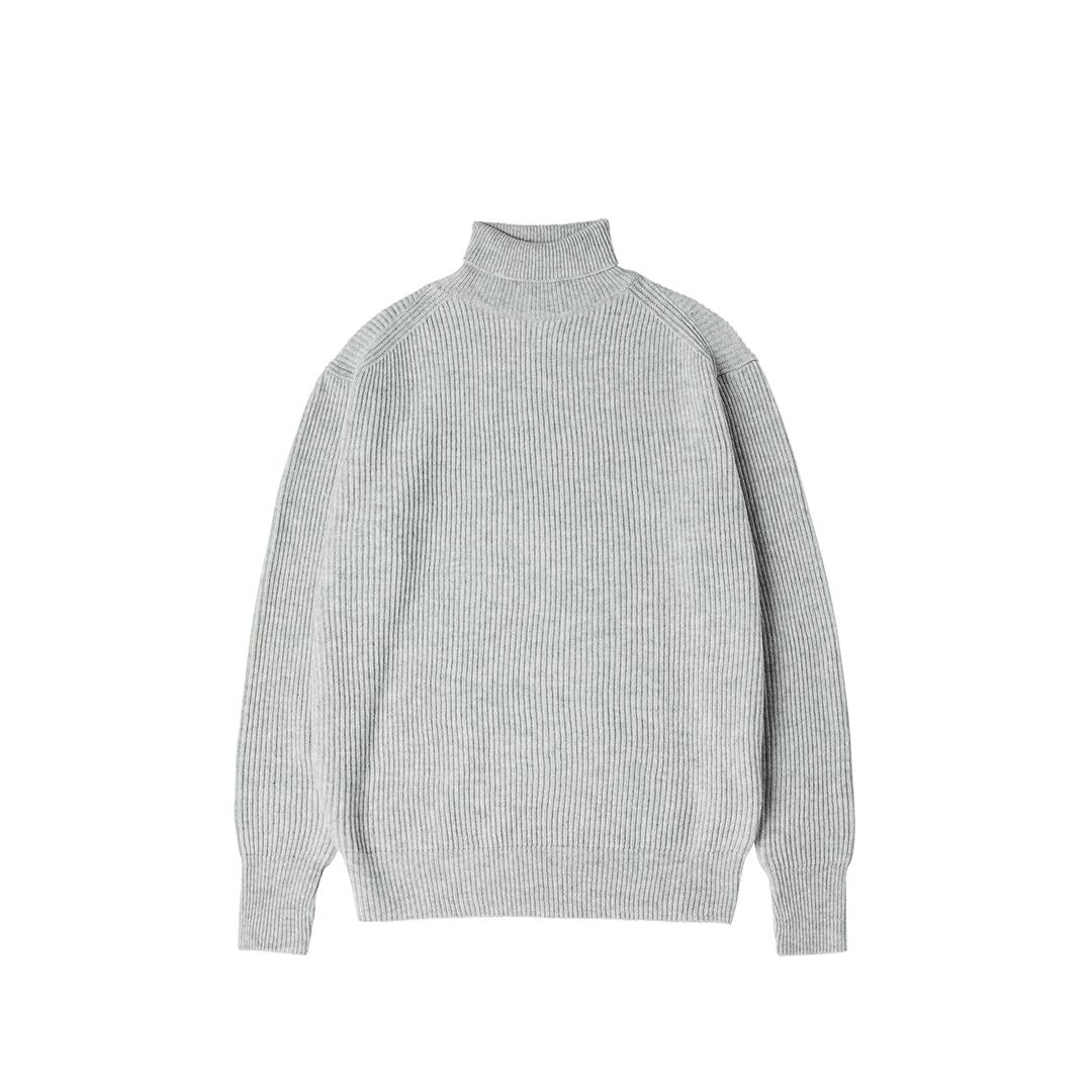 SHOULDER RIB TURTLENECK (Cloud Gray)
